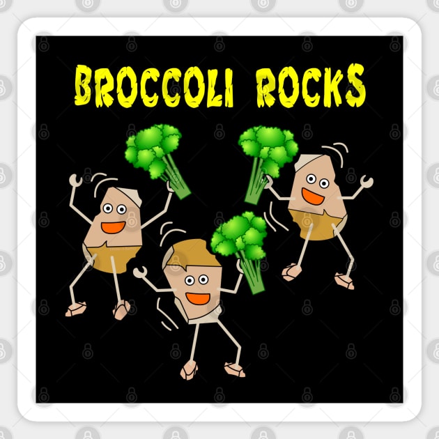 Three Broccoli Light Rocks Sticker by Barthol Graphics